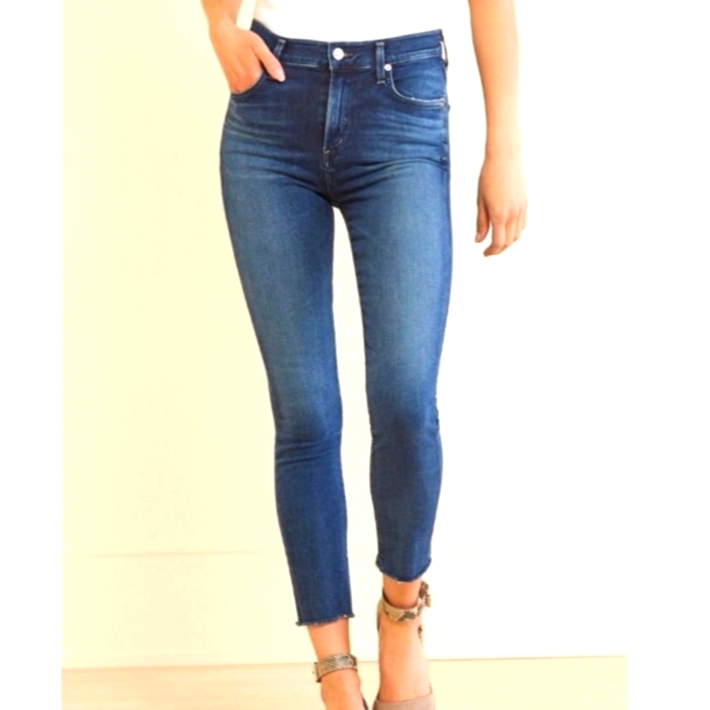 NWOT AGOLDE NICO HIGH RISE SLIM FRAYED CHEWED HEM SZ 30